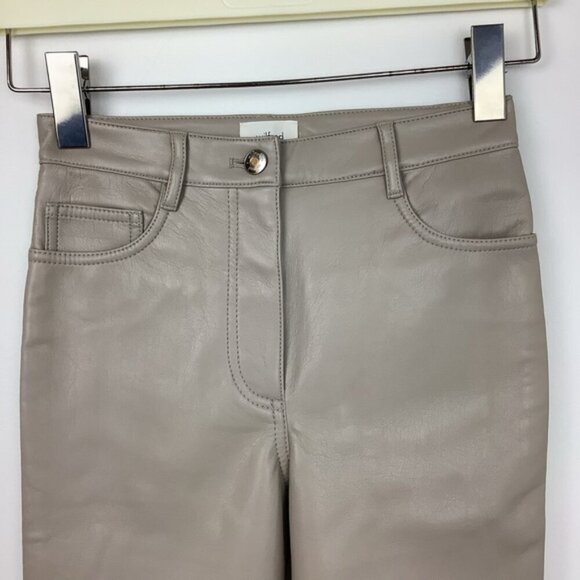 WILFRED MELINA VEGAN LEATHER TAUPE NEUTRAL PANTS 00 - Picture 5 of 13